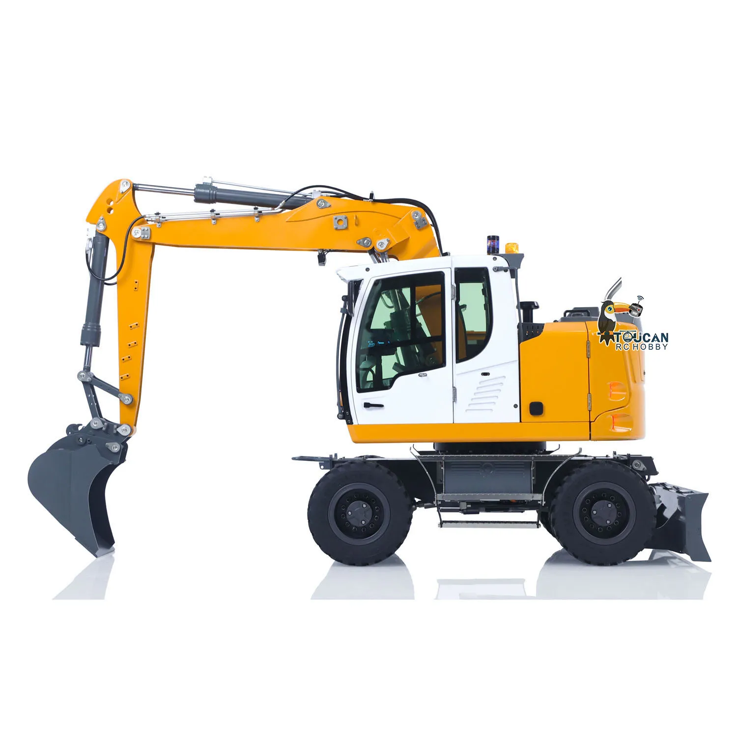 1/14 RC Hydraulic Wheeled Excavator 914 7CH Valve Digger 2WD/4WD Remote Control Engineering Vehicle RTR Axle Lock PL18EV Lite