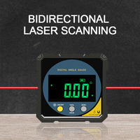 Rechargeable Angle Ruler Laser Digital Protractor 4 Sides Magnet Inclinometer Level Angle Goniometer Magnet Tilt Measuring Tool