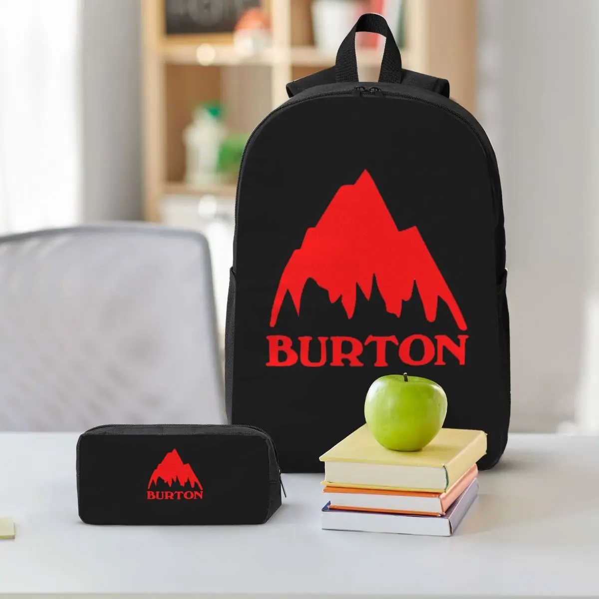 Burton Snowboard Ransel Sportif Tas Buku Pelajar Laki-laki Perempuan Tas Sekolah Tas Bahu Laptop 3Ps Tas Makan Siang Terisolasi Tempat Pensil
