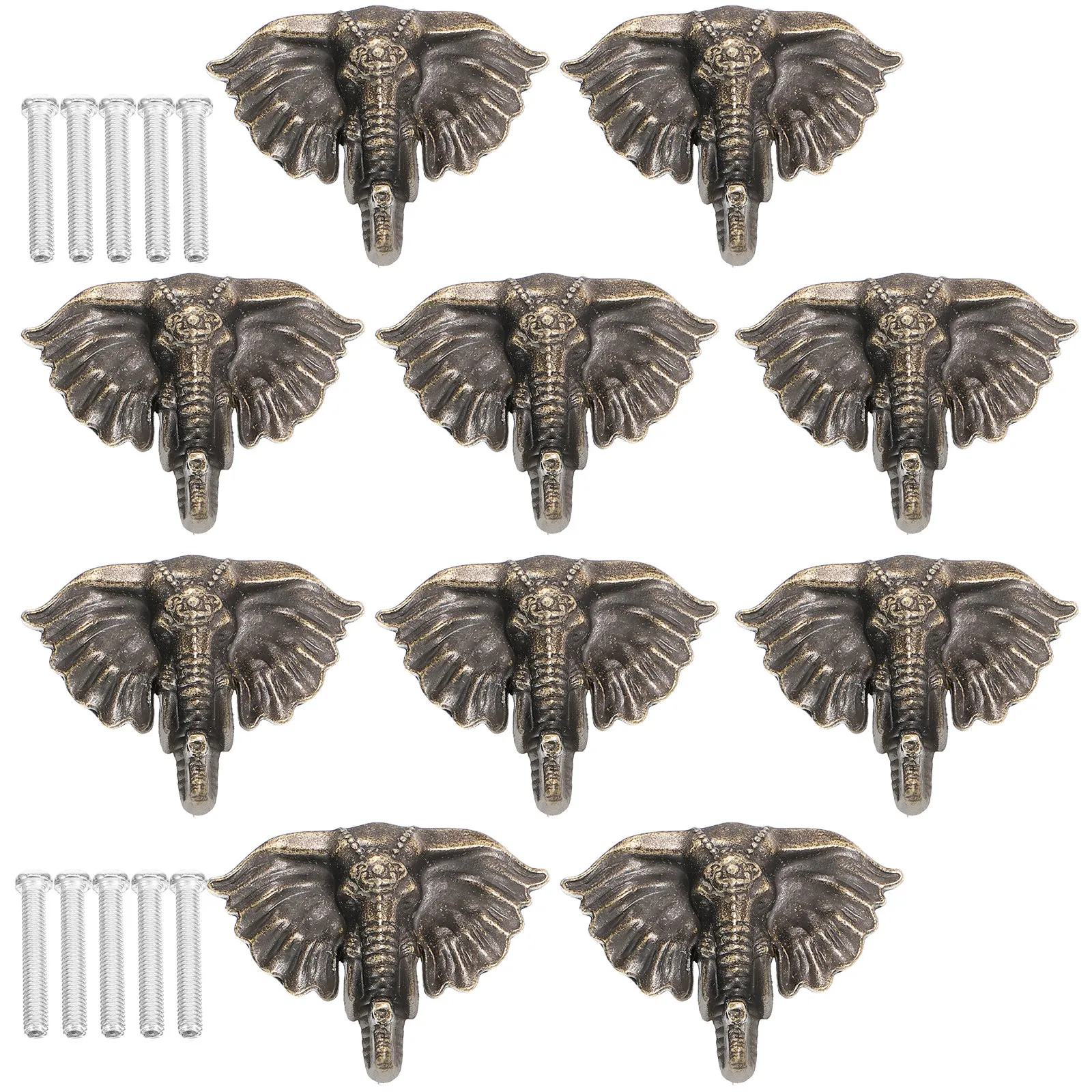

10Sets Animal Head Cabinet Pulls Zinc Alloy Drawer Handles Vintage Retro Dresser Knobs Cupboard Handles Kitchen Living Room