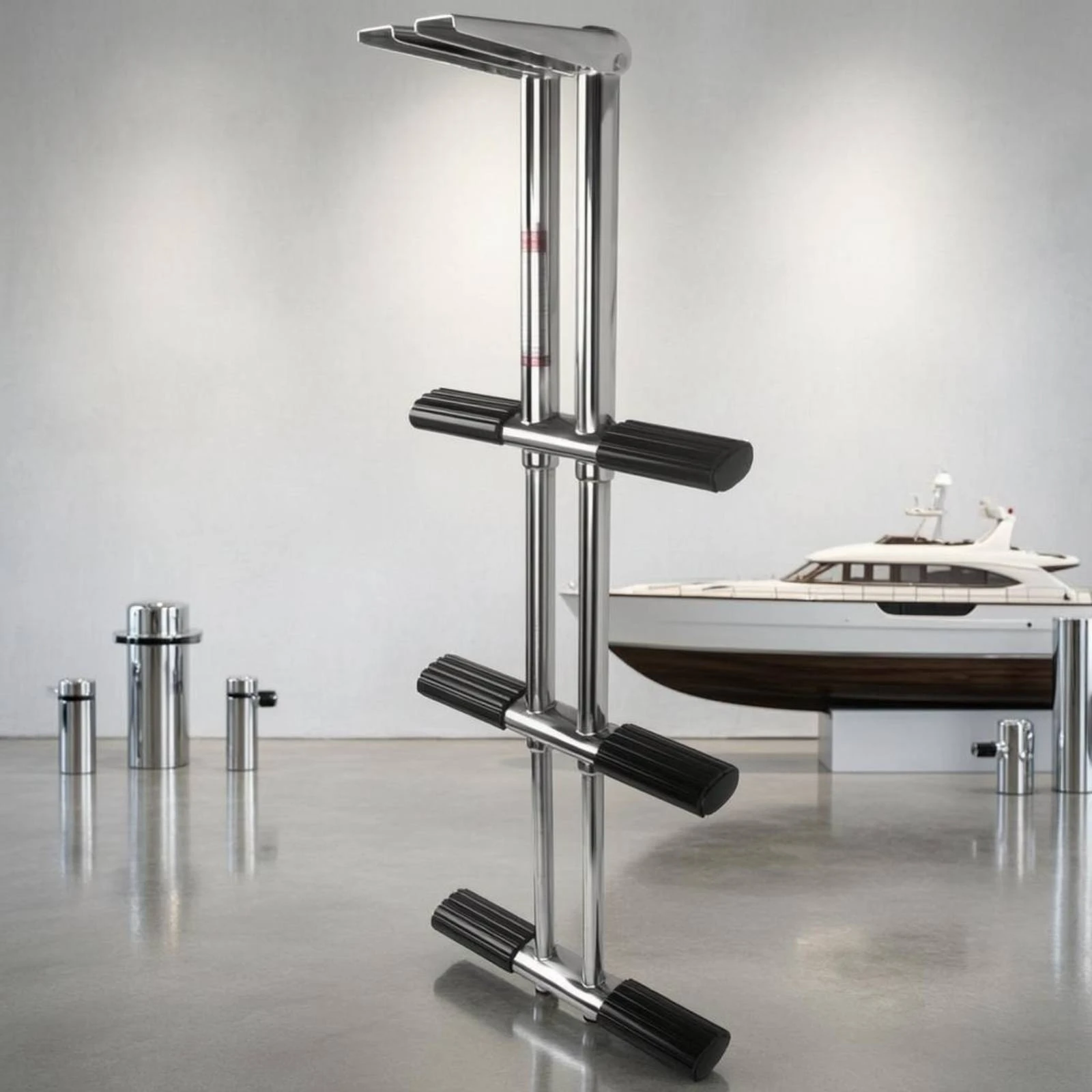 

Boat Boarding Ladder Ribbed Stainless Steel Boat Ladder Marine Accessory Hinged Compact for Yachts
