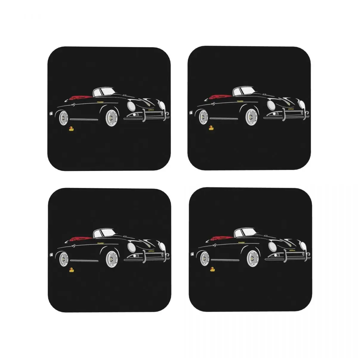 356 Speedster Coasters Coffee Mats Set of 4 Placemats Cup Tableware Decoration & Accessories Pads for Home Kitchen Dining Bar