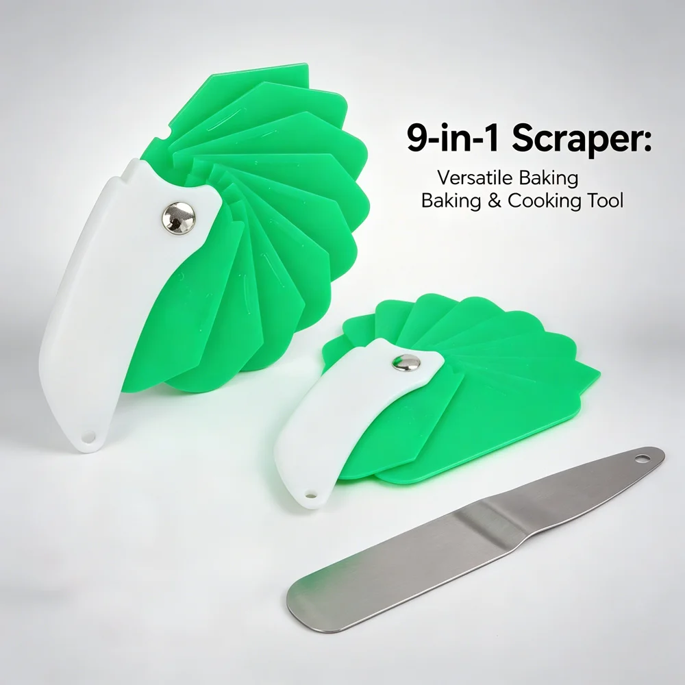 Multi Edge 9 In 1 Fold Scraper Blade Set For Car Window Film Installation Glue Sticker Paint Residue Removing Workshop Tool