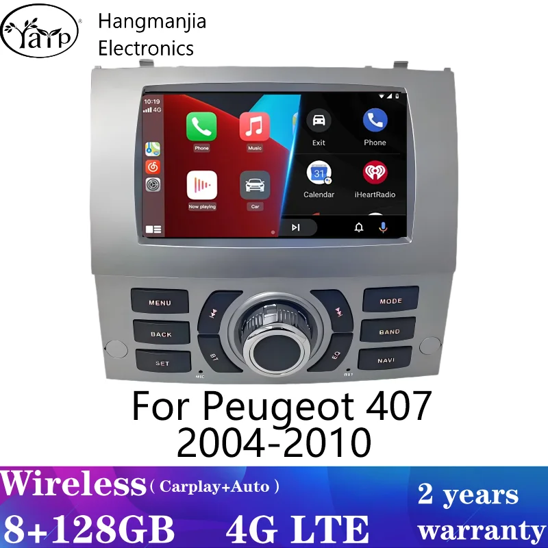 7inch Wireless CarPlay Android Auto Car Radio for Peugeot Citroen 407 2004-2010 GPS Multimedia Stereo Autoradio Player