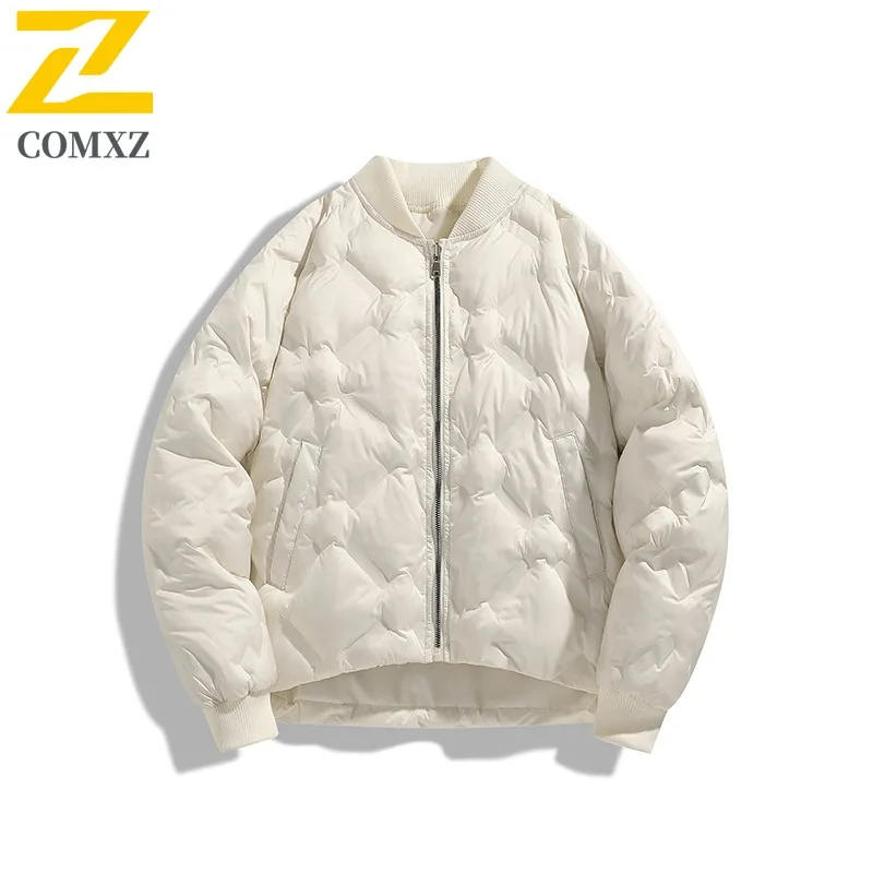 COMXZ الرجال سترة مبطنة عالية الجودة فضفاض البيسبول طوق الشتاء التخييم القطن وسادة مبطنة 2025 السفر سترة الشتاء غير رسمية
