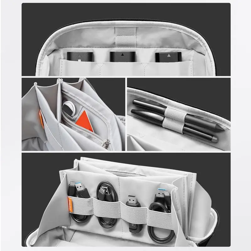 Cable Organiser Bag 2024 New 180 Opening Cable Organiser Electronics Bag Battery Storage Case Tech Organiser Cable Storage Box