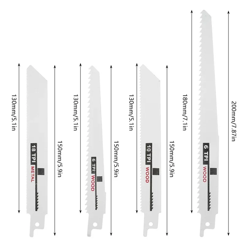 Сабельная пила, лезвие для сабельной пилы, набор из 10 шт., удлиненное лезвие для резки по металлу и дереву, лезвие для сабельной пилы, изогнутое лезвие для пилы