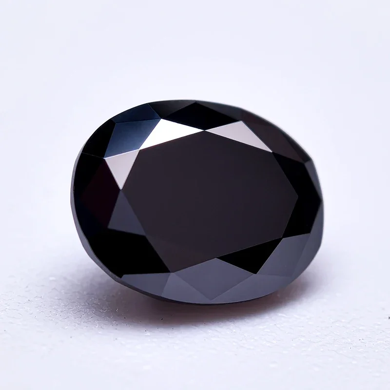 Moissanit-Stein Ovaler Schliff Schwarze Farbe VVS1 Hochwertige DIY-Charms Schmuckherstellung Hauptmaterialien mit Zertifikat – Detail 2