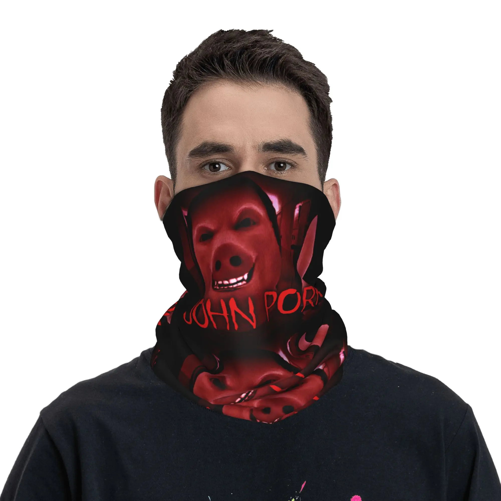 

Custom John Pork Is Calling Winter Headband Neck Warmer Men Women Hiking Hunting Tube Scarf Pig Face Bandana Gaiter