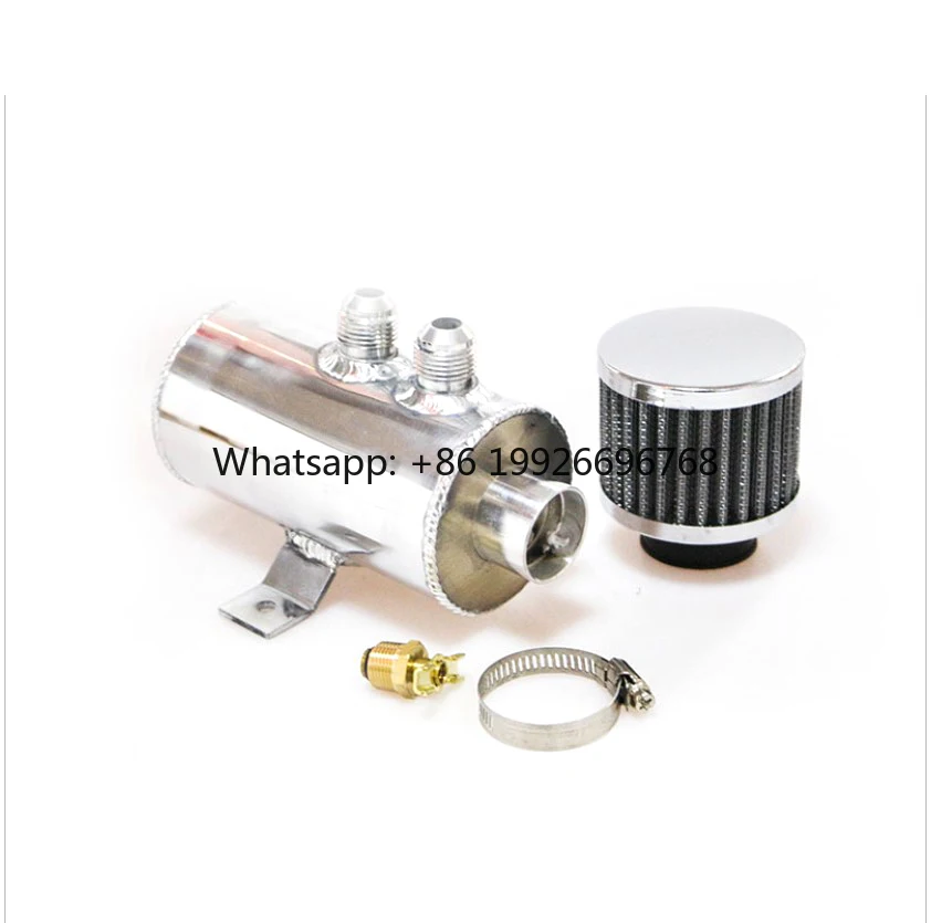 

High Performance 0.75L Aluminum Oil Catch Can Universal AN10 Adapters Effective Air Filter for Waste Gas Steel Aluminum Alloy