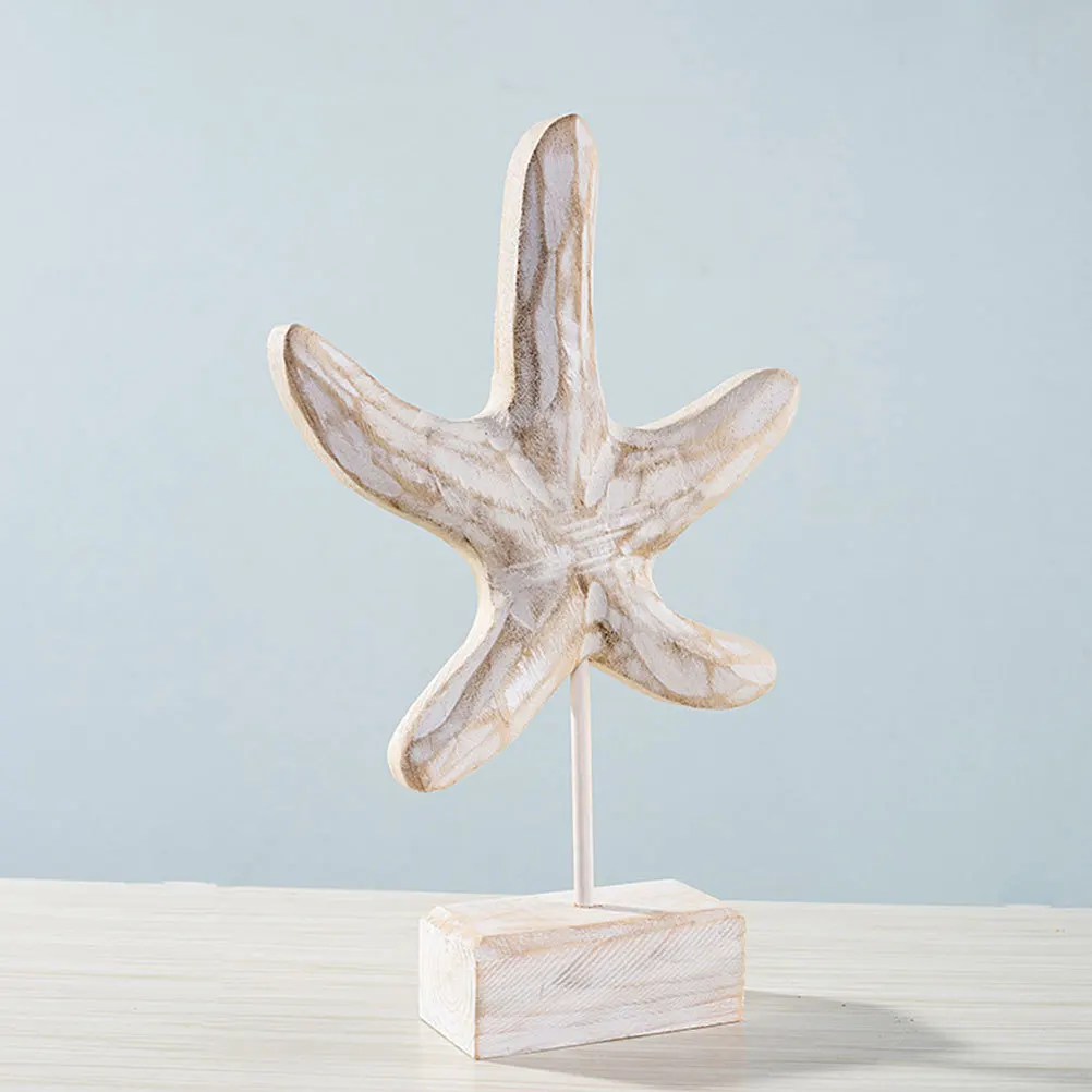 

1Set Wooden Seahorse Star Conch Decor Decorative Tabletop Ornament Desktop Ornament Photography Prop Wooden Conch Decor