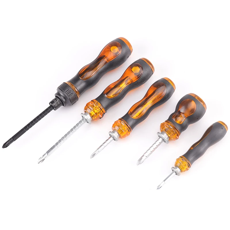 Multifunctional telescopic screwdriver ratcheting a word t-type Phillips change cone three screwdriver repair tool driver