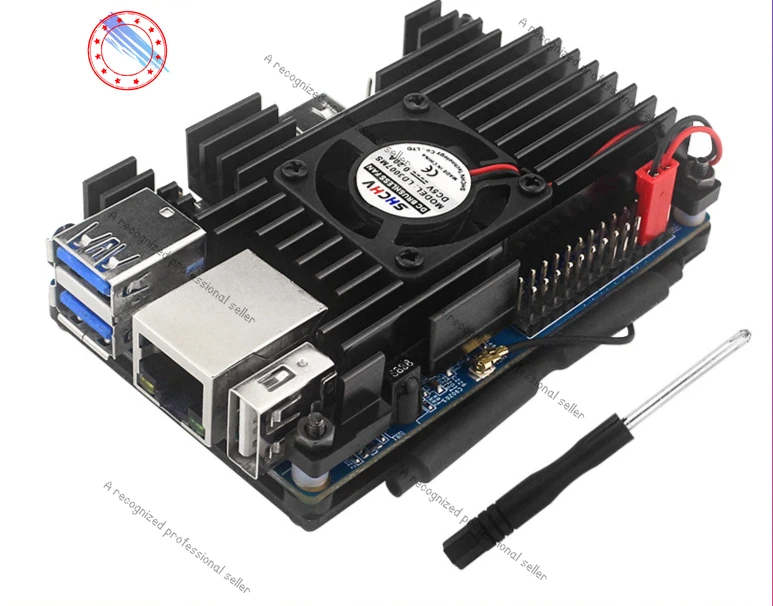 

Подходит для макетной платы Orange Pi 3 LTS, корпус из алюминиевого сплава + защитный корпус вентилятора, прочный и долговечный