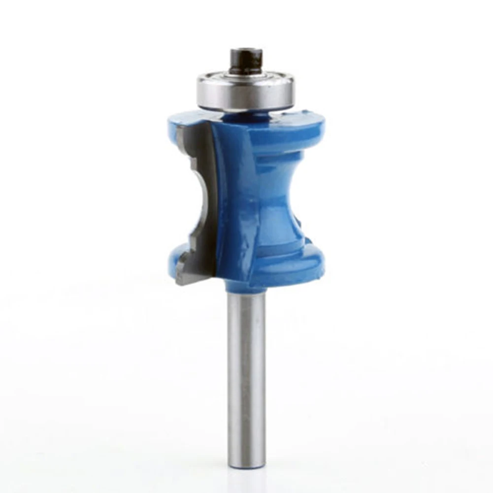 Blue Router Bit Carbide Tipped Concave Nose Engraving Machine No Burr No Edges 1/4 Inch Smooth Cutting Woodworking Tool