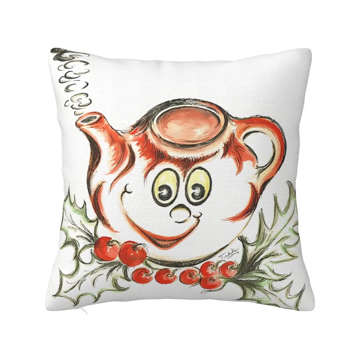 Santa's Tea Brewing Throw Pillow Case Cushion For Home Sofa Chair Decorative Hug Pillowcase