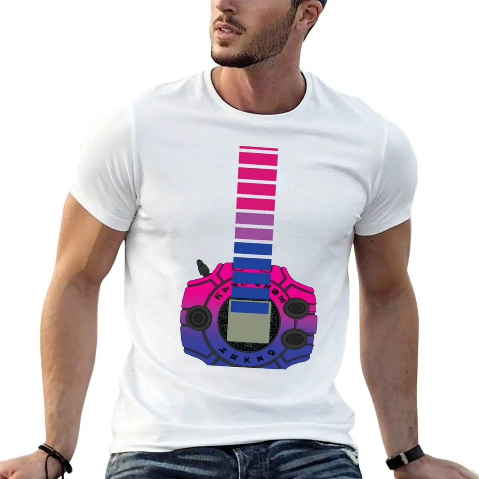 

cotton man graphic Pride quality for Digivice for high vintage shirts t t shirts shirts cotton t man T-Shirt Bisexual
