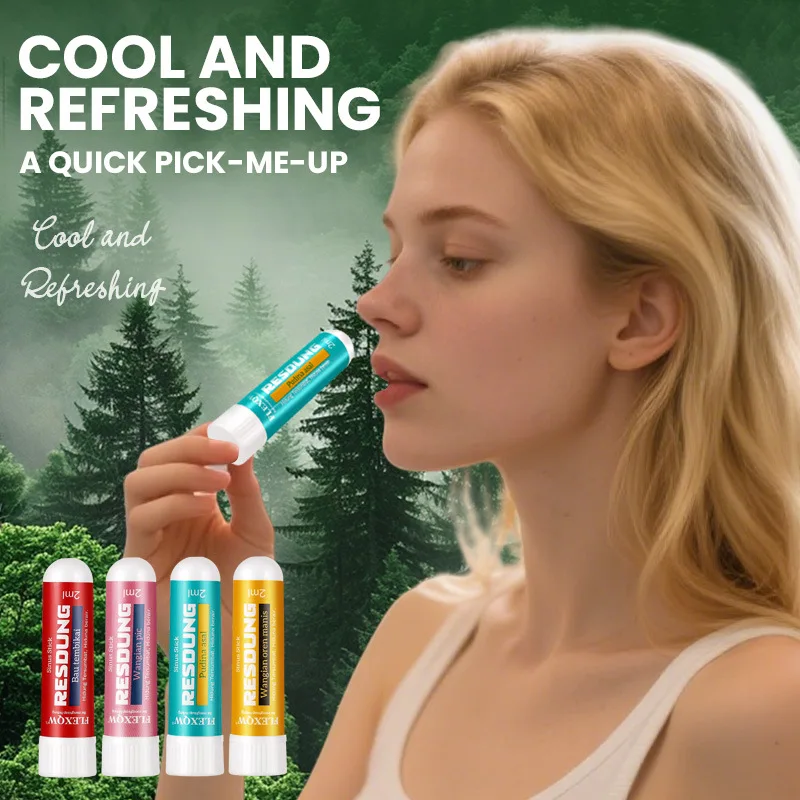4pcs Cooling Oil Bar Menghisap Hidung Refreshing Stick Nasal Suction Nasal Congestion Efreshing and Prevent Drowsiness