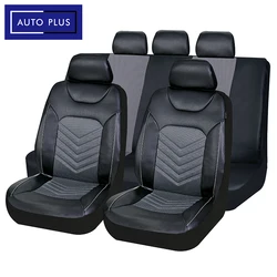 AUTOKING 8mm Sponge Universal Leather And Mesh Breathable Car Seat Covers Seat Cushion Fit For Most car Suv Van Track Protector