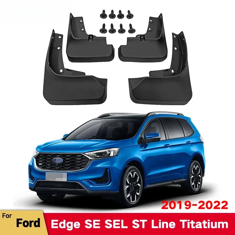 Mud Flaps For Ford Edge ST Line Titatium SE SEL 2019-2022 2020 2021 Splash Guards Fender Matte Black Mudguards Car Accessories