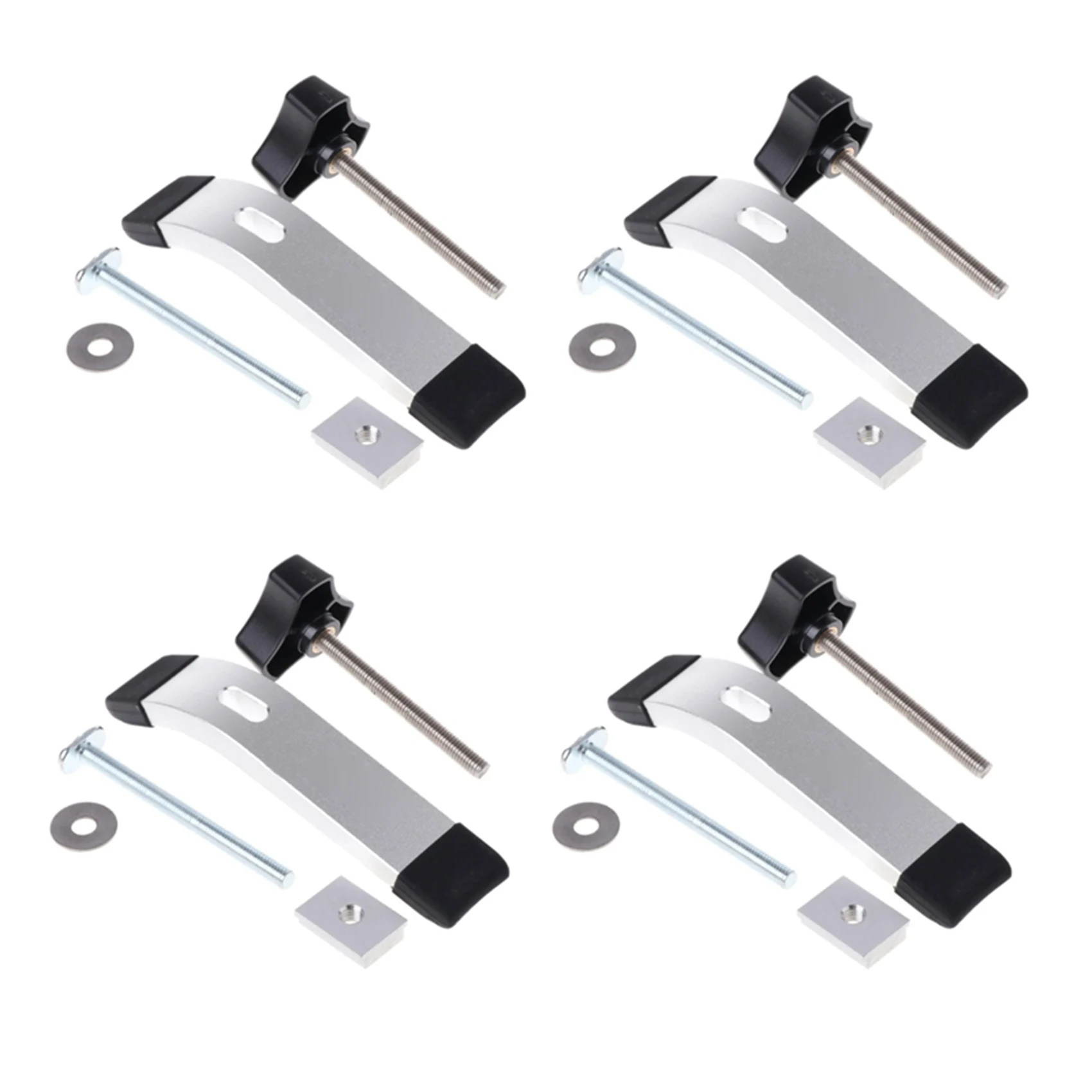 

4X 8Mm Metal Quick Acting Hold Down Clamp Set For T-Slot T-Track DIY Woodworking S18-TFBC