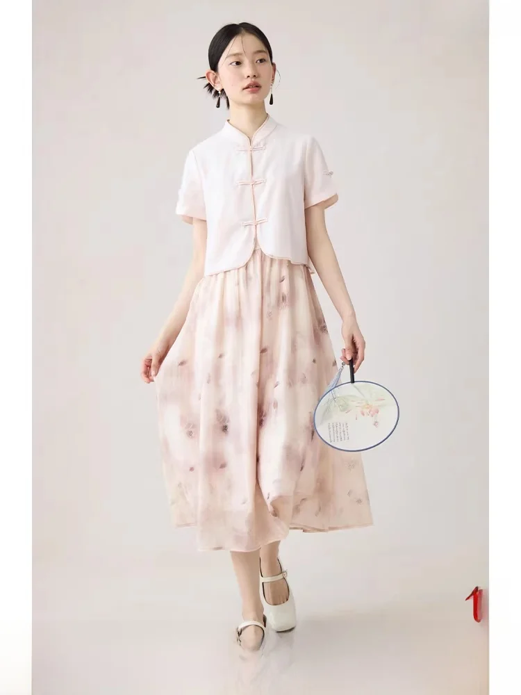 

Новый летний легкий национальный костюм-двойка для женщин в стиле китайского фэнтези от Self-Clever (или Sve)