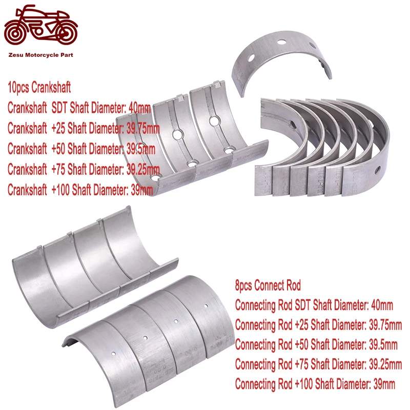 

40mm Crankshaft Main Bearing Connecting Rod STD +25 +50 +75 +100 For HONDA 13224/6-MS2-611 CB1100 X11 00-01 CBR1100 XX 1997-2007