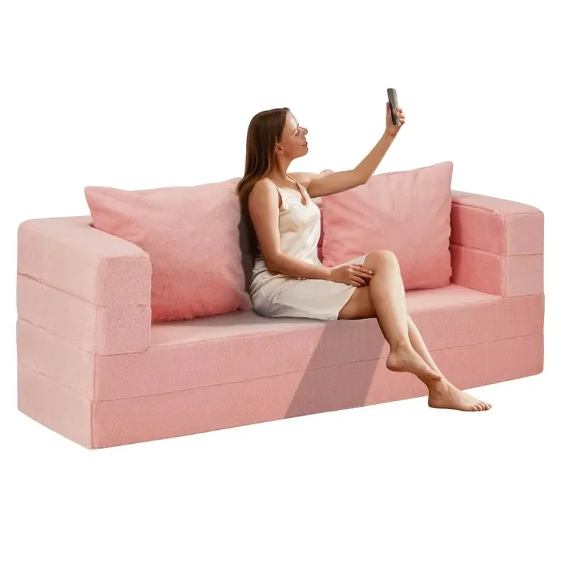 for Adult 3 in 1 Folding Bean Bag Chair Convertible Floor Sofa with Pillows to Bed Large Space Saving Lounge Chair