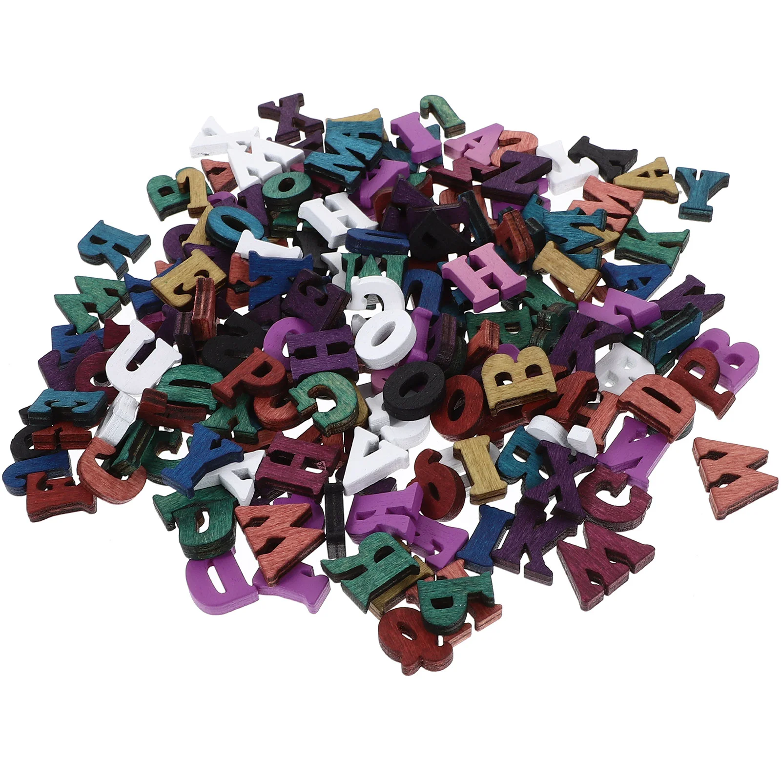 200 Pcs Wood Chips Handmade Letters Child Craft Wooden Embellishments for Wall Decor