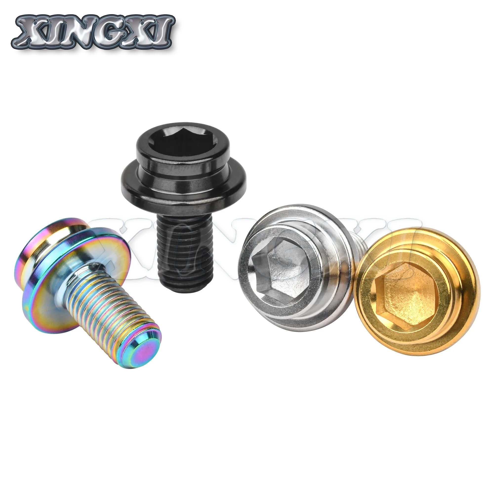 Xingxi-tornillo Extractor de perno de manivela para bicicleta, rueda de cadena de titanio Ti, 2 piezas, M8x15mm
