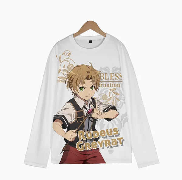 2024 Anime Mushoku Tensei：Jobless Reincarnation Roxy Long Sleeve T-shirt Cosplay Costume Men Woman Casual Student Loose Tops