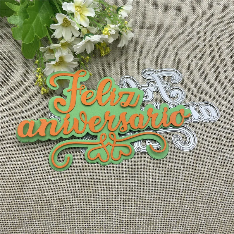 

New Portuguese words lace Metal Cutting Dies Stencils For DIY Scrapbooking Decorative Embossing Handcraft Template
