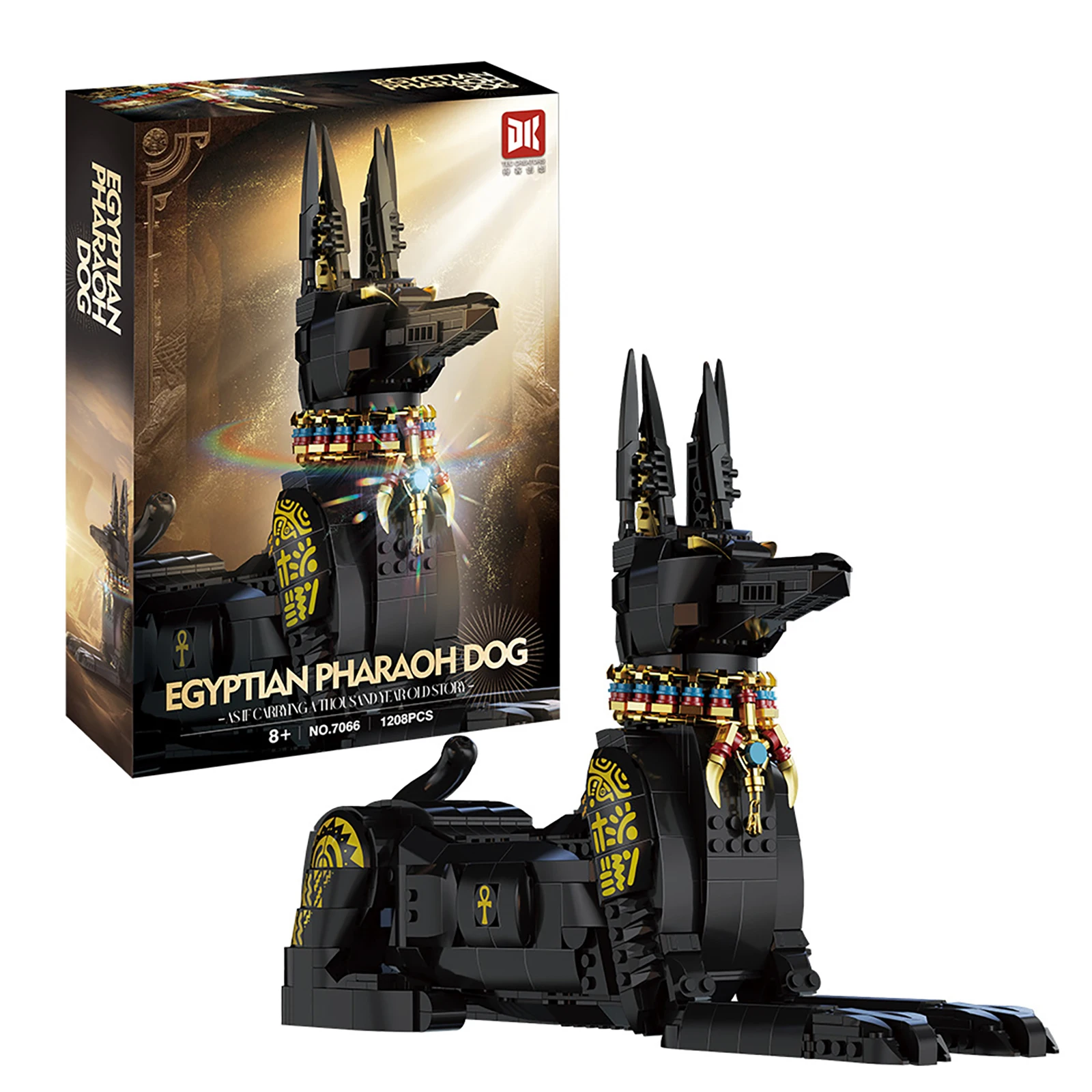 

1208PCS MOC Egyptian Pharaoh Dog Building Blocks Collectible Simulated Animal Model Assemble Bricks Toys Kids Creative Gifts