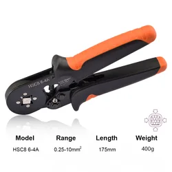 YE6-4 HSC8-6-4A Tubular Terminal Crimping Tools Mini Electrical Pliers HSC8 6-4A/6-4 0.25-10mm²  High Precision Clamp Sets