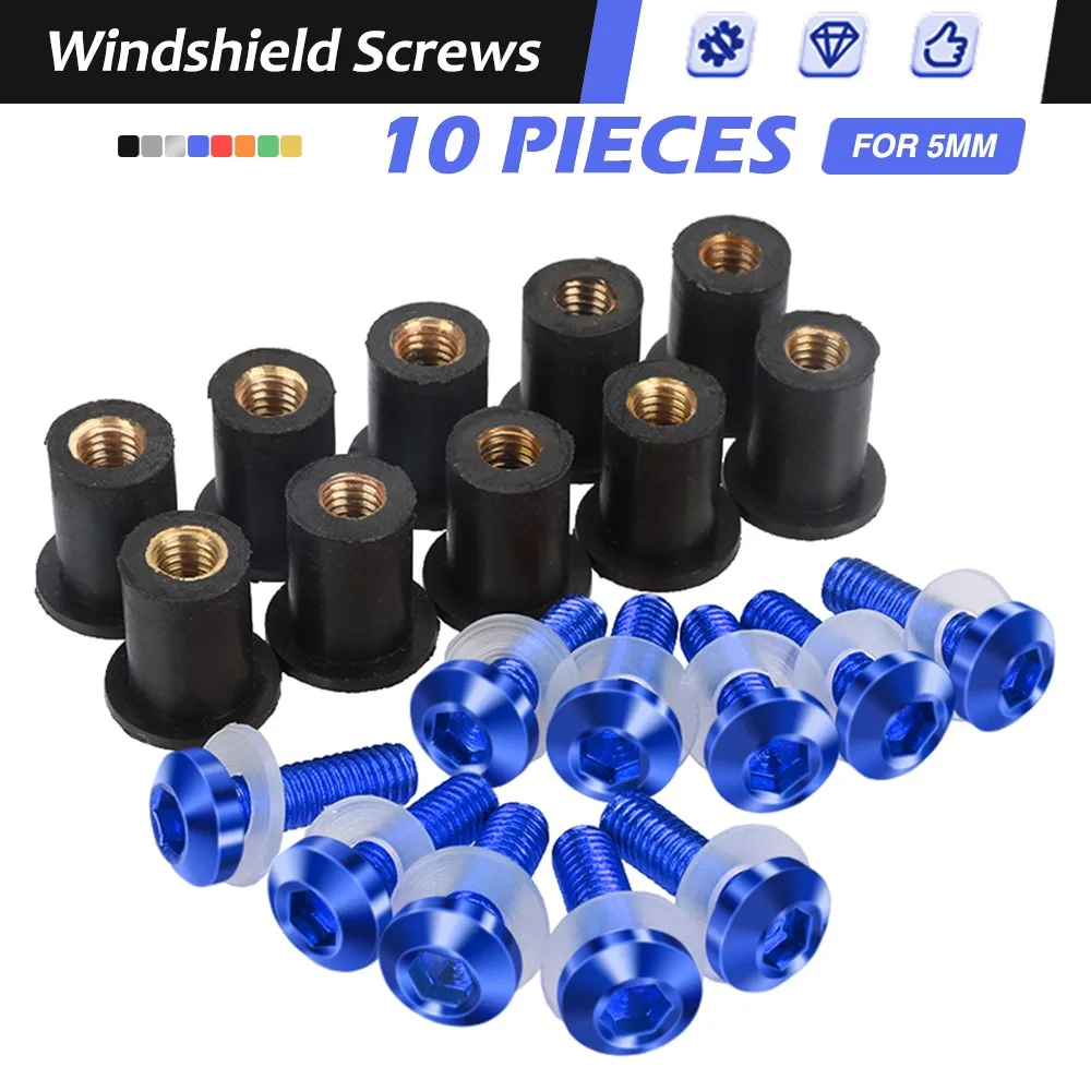 10 PCS Windscreen Bolt Screw Windshield Screw Bolt Kit FOR HONDA CBR1000RRR CBR1100XX CBR125R CBR150R CBR250 CBR250R