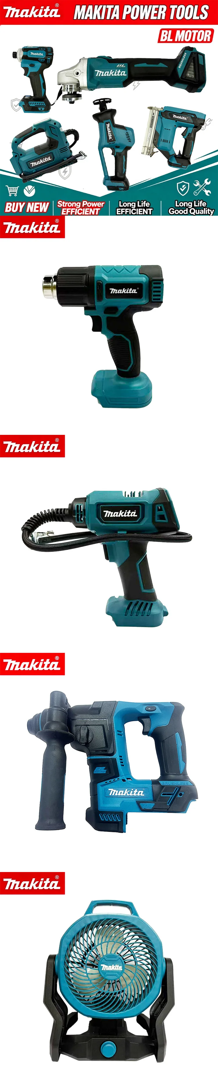 2026 Model Makita Brushless Battery Impact Drill, Angle Grinder, Circular Saw, Etc., Equipped with 18V Battery Power Kit