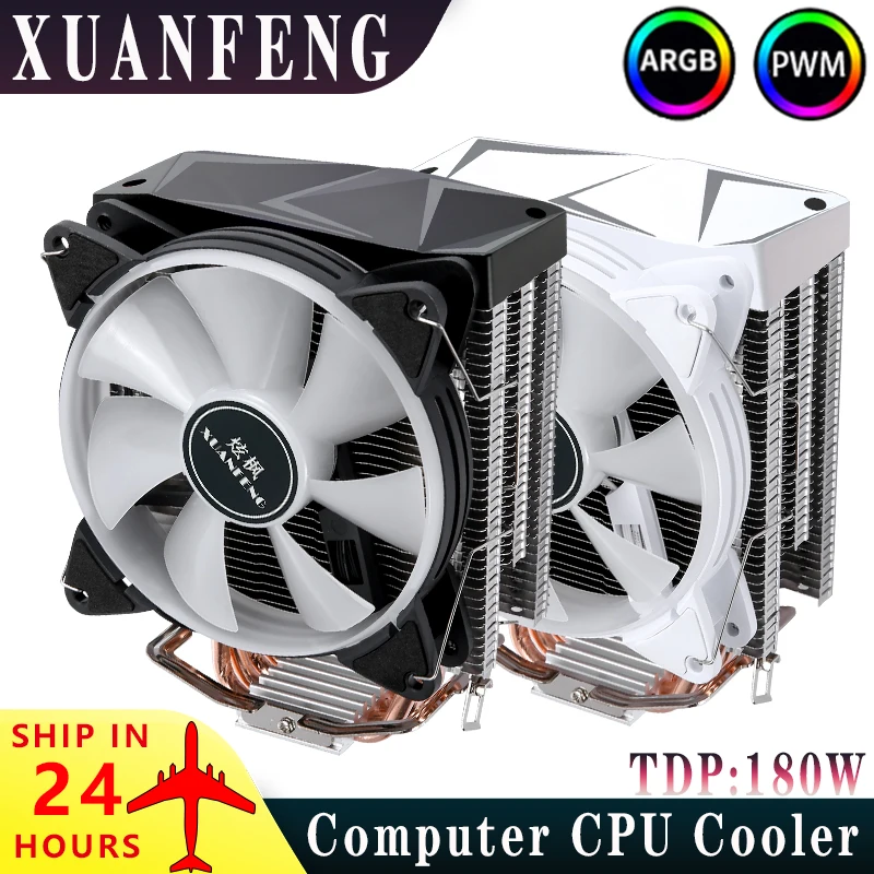 XUANFENG متوافق مع Intel i5/i7/i9/x79/x99 4/6 أنابيب الحرارة 120 مم Argb Fan معالج تبريد وحدة المعالجة المركزية تثبيت LGA2011 115x 1200 1700 AMD