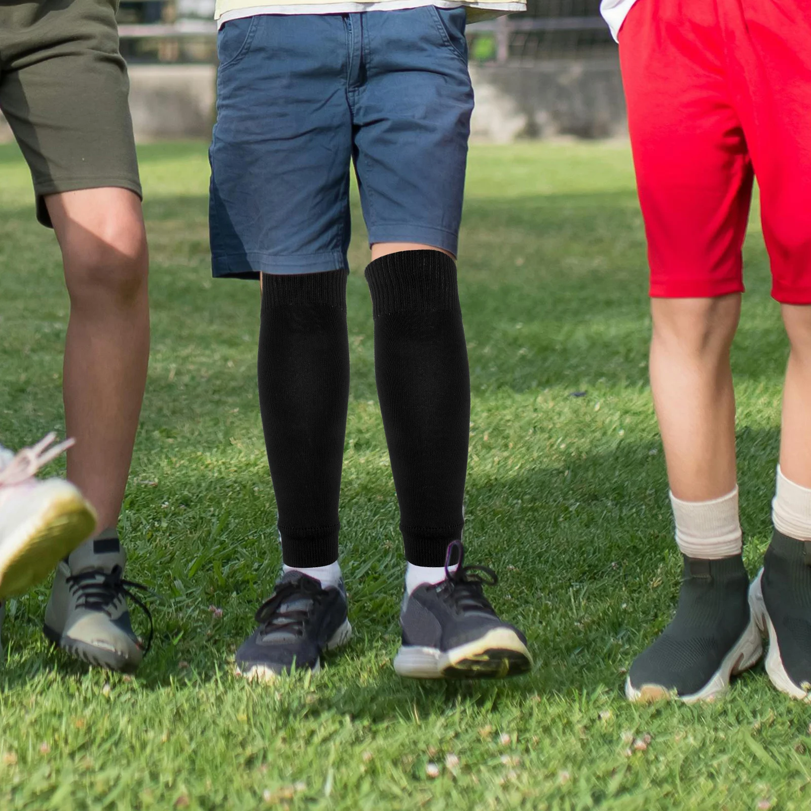 1 زوج العجل ضغط الأكمام مرونة تنفس دعم الأقواس الجوارب الرياضية الحرارية للرجال النساء جوارب لكرة القدم