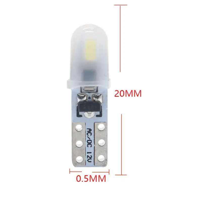 10pcs T5 LED Bulb 3014 2SMD Super Bright Car Interior Dashboard Instrument Lamp Silicone Auto Side Wedge Light