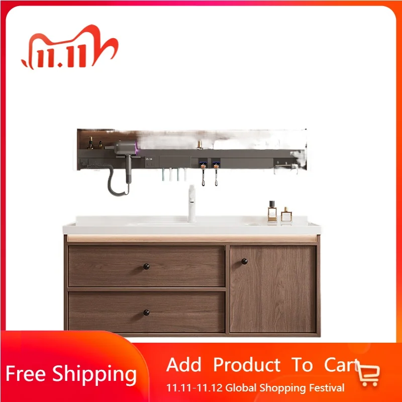 

Entertainment Antique Bathroom Cabinet Ceramic Integrated Basin Toilet Washbasin Cabinet Organizer Gabinete Unique Furniture