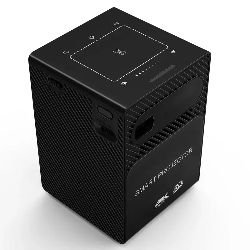 Good Quality Portable Android 4K Video Projector Home Theater with Battery DLP Lens LED Lamp 3D Features US Plug