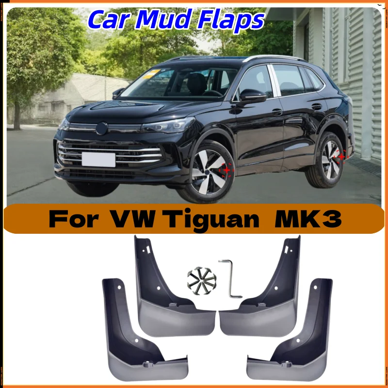 Anti-splash Car Mudguard For Volkswagen VW Tiguan R Line MK3 2024 2025 2026 Wheel Mud Guards Fender Mudflaps Tools Accessories