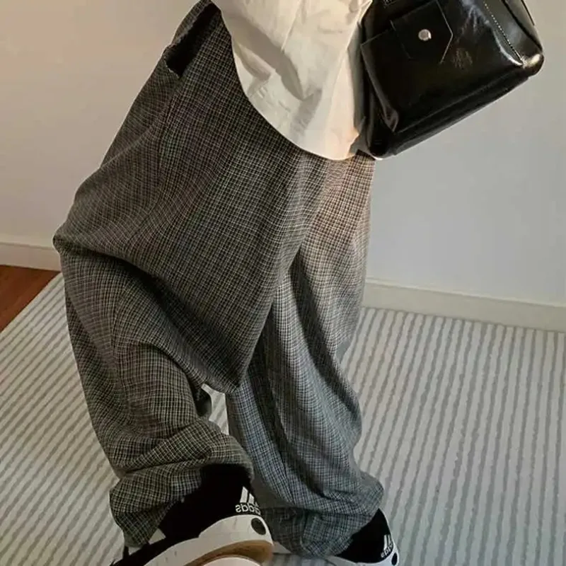 حجم كبير كسول Sle رجل ركض عالية الخصر واسعة الساق فضفاضة تناسب بناطيل كاجوال منقوشة مرونة الخصر السراويل المثيرة #3