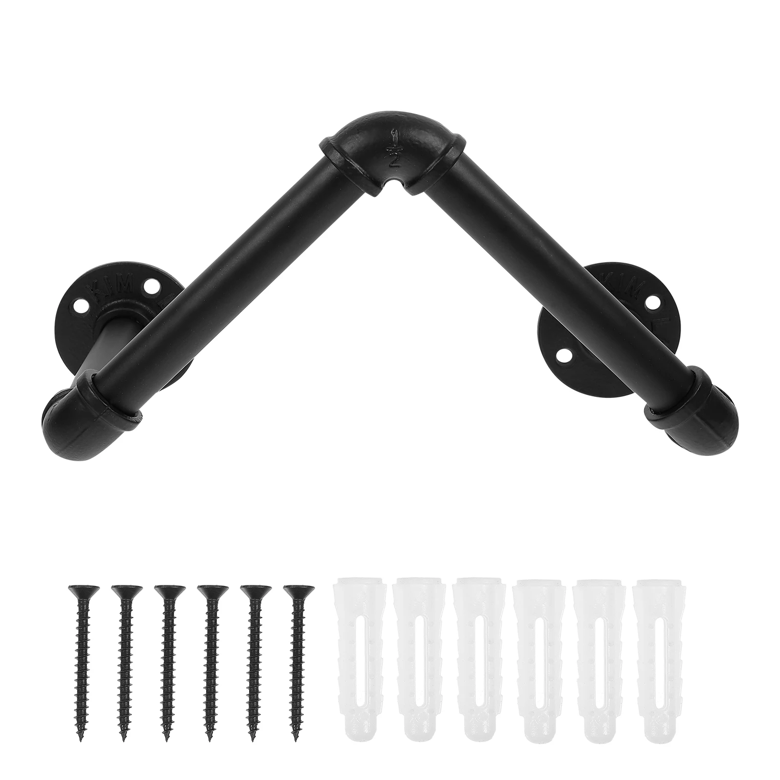 

Wall Mountable Towel Holder Metal Rack Black Vintage Industrial Decor Hanging Storage Solution Durable Material Space Saving