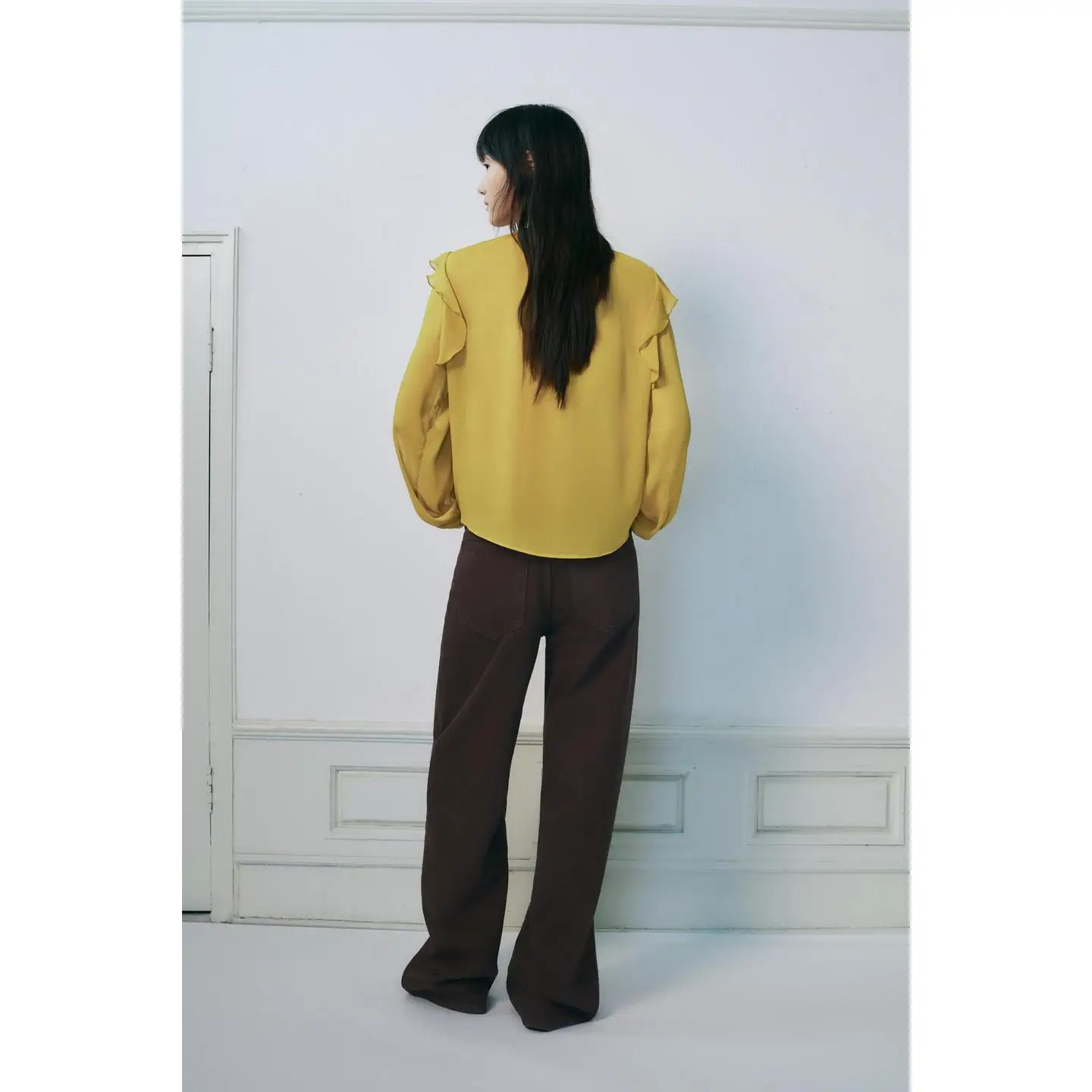 عقدة زخرفية حلوة شبه شفافة متداخلة مستديرة Ne Long Sve irt French Sle مادة رقيقة فضفاضة #4