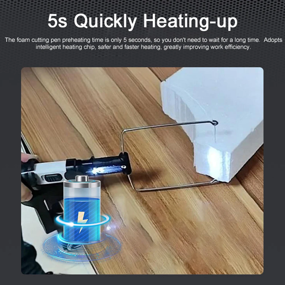 7 in 1 Cordless Hot Wire Foam Cutting Pen 5s Heat-Up 2000mAh Battery with LED Light for Craft Sculpting DIY Model Making image 5