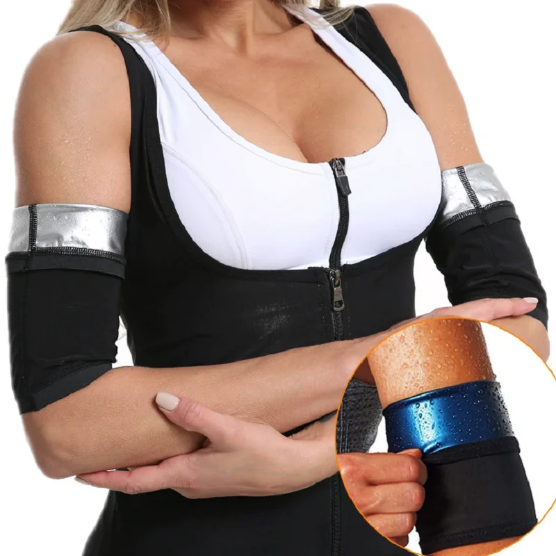 1Pair Women Arm Trimmers Sauna Sweat Bands Arm Slimming Trainer Arm Fitness Sports Shapers Weight Loss Fat Reducer Workout Belts
