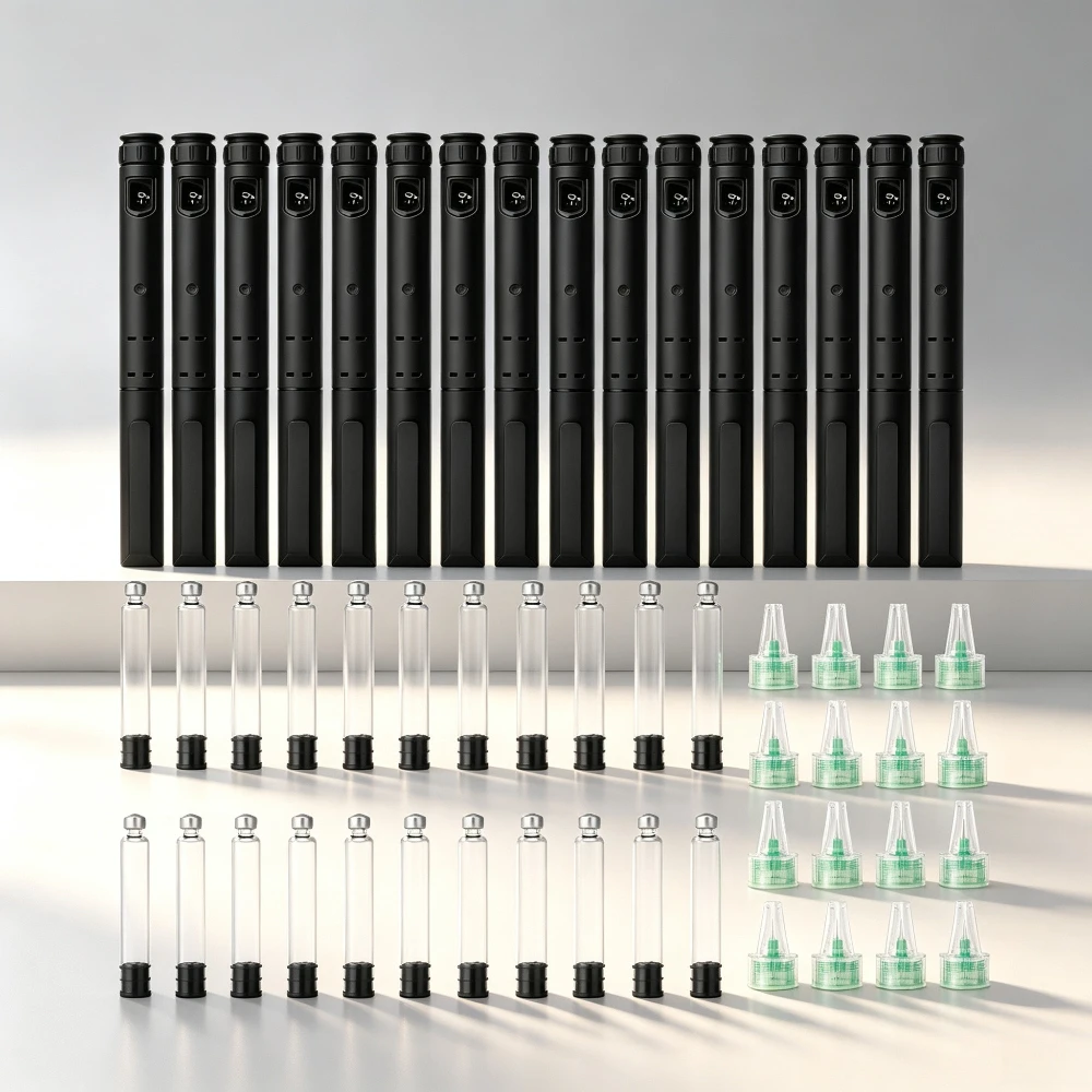 5‑20Set Sterile Disposable Injector Pen Kit 60U Rotary Push Operation 3ml Cartridge Bottles with 4mm 32G Pen Tip Accurate Dosing