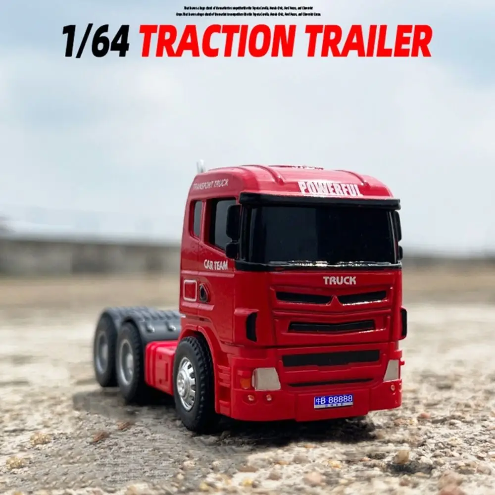 1:64 ScaleรถบรรทุกCabรุ่นDiecastsโลหะผสมRetroสไตล์รถบรรทุกแบนTrailerดึงกลับการศึกษาวิศวกรรมยานพาหนะของเล่นเด็กของเล่น