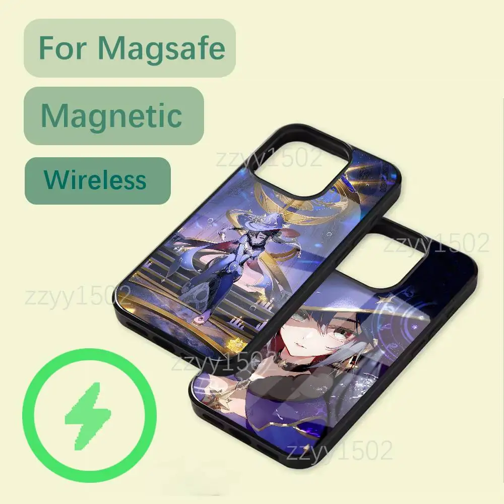 

G-Genshin Impact Mona Phone Case For iPhone 17,16,15,14,13,12,11,Pro,Max,Plus,Mini,SE4,E Magsafe Wireless Charging