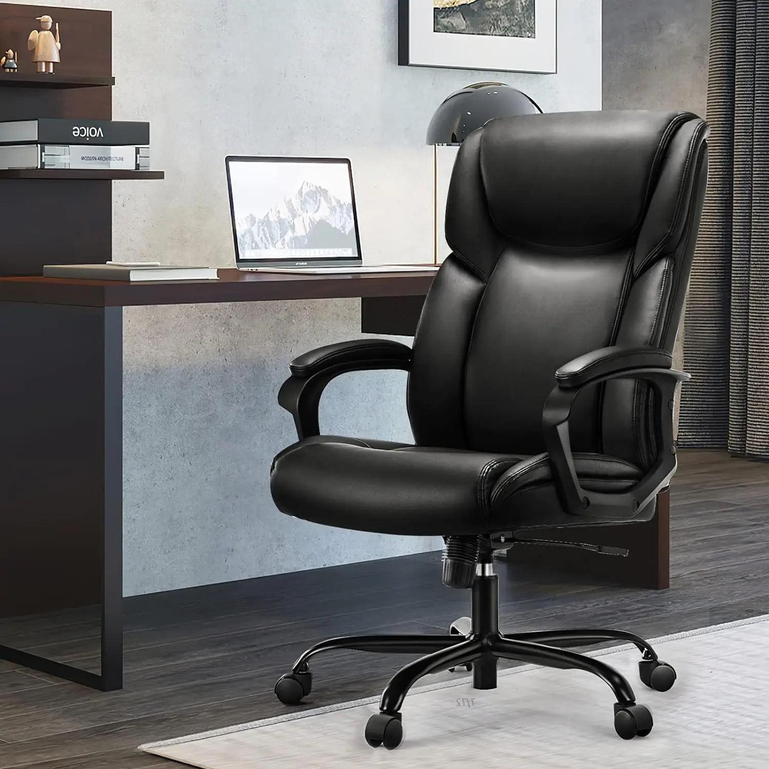 Executive High Back Home Office Schreibtisch weiche Armlehne gepolstert, höhen verstellbare ergonomische Computer Lordos stütze gebunden